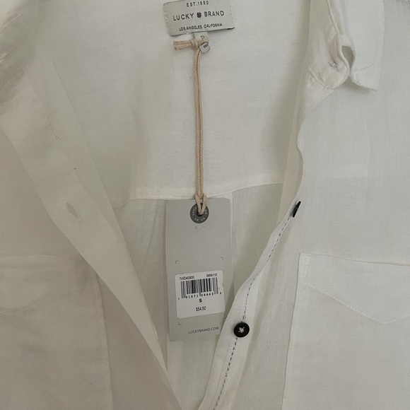 Lucky Brand White Button Down Top NWT - Picture 3 of 3